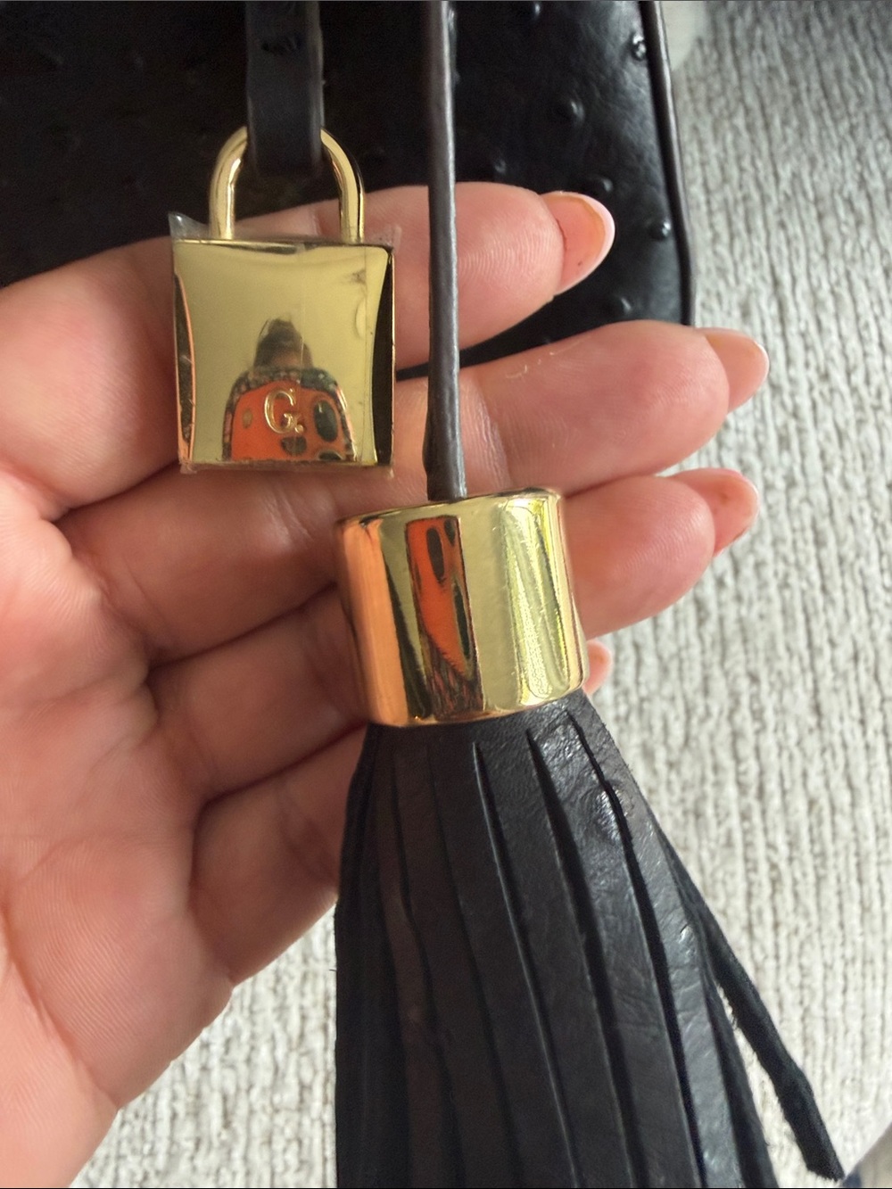 G.I.L.I. Black Leather Hobo Bag with Gold Hardware - Picture 6 of 11
